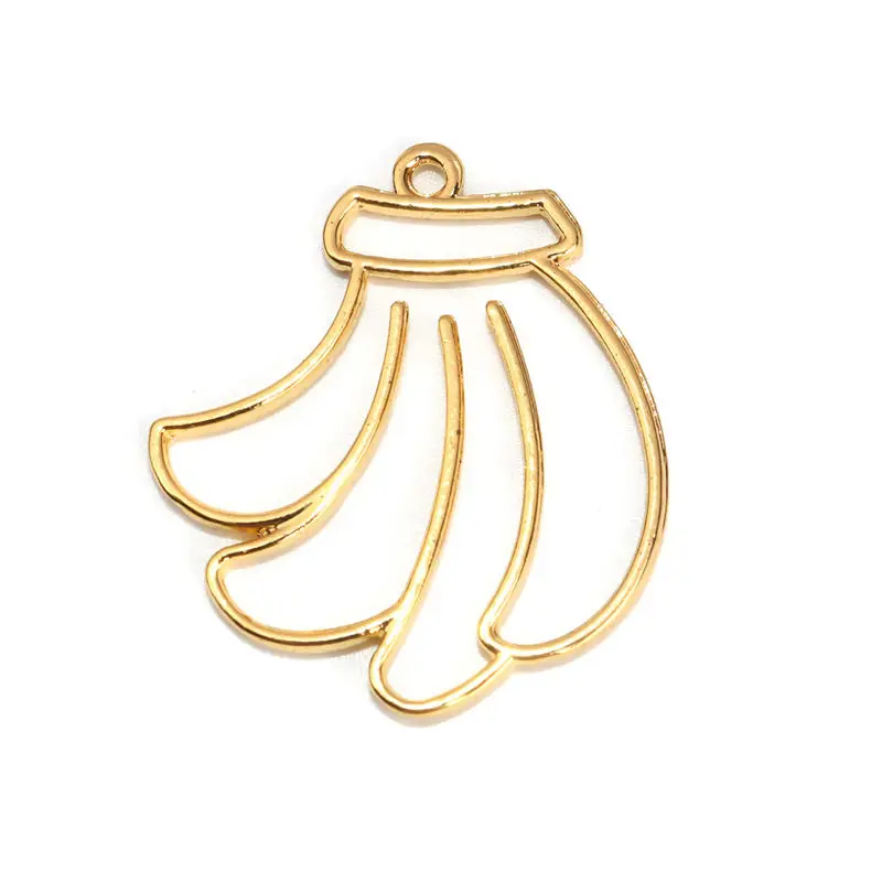 5 шт. подвески из цинкового сплава с открытой спиной для золотистого полимера в