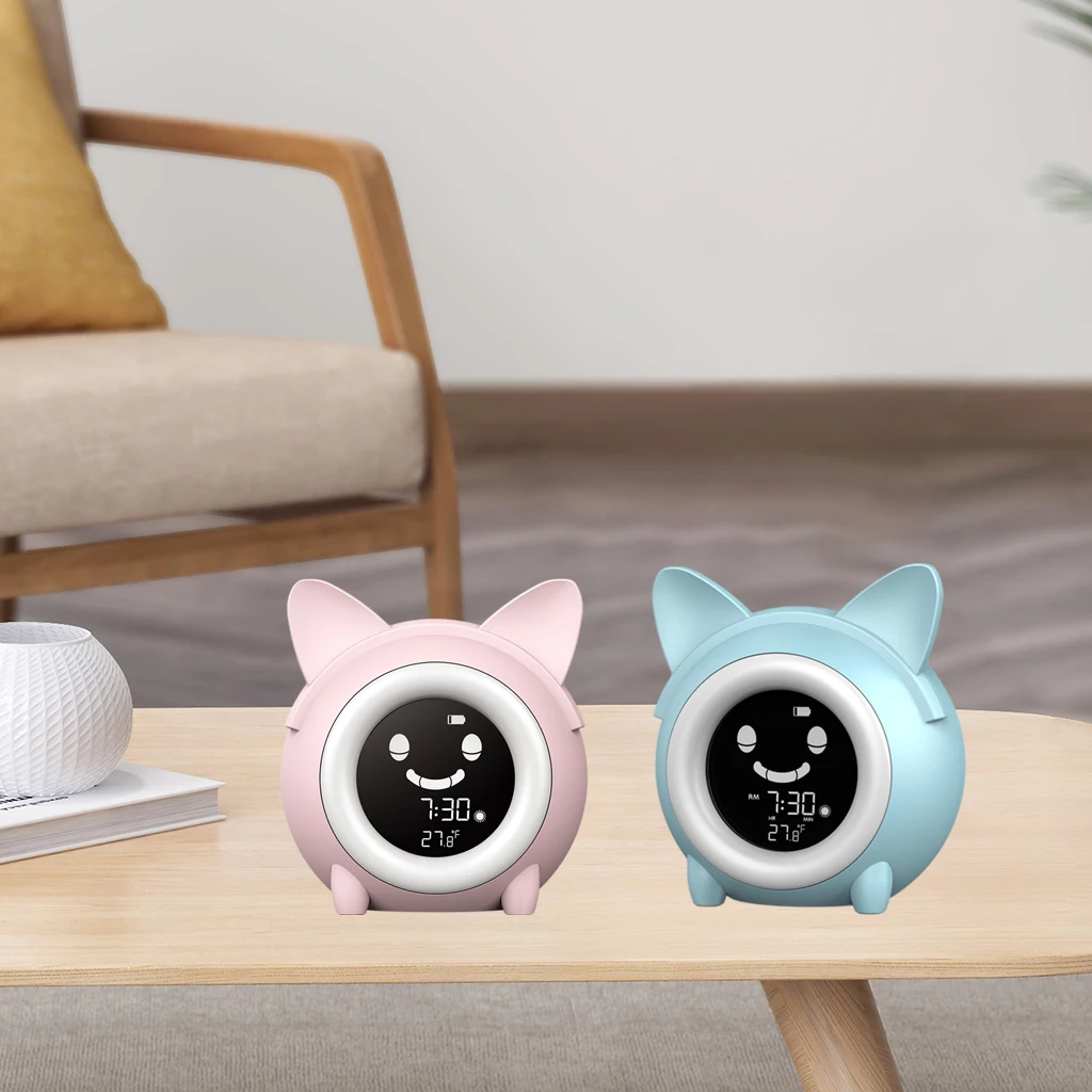 

Bedside Digital Kids Alarm Clock Sleep Trainer Night Light Temperature