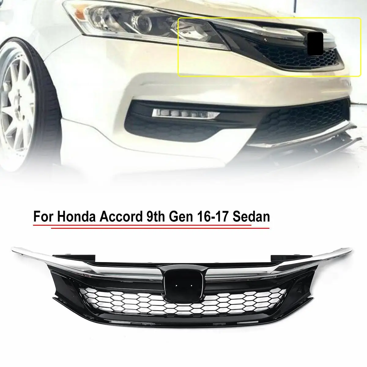 Хромированная Черная передняя решетка для гонок Спортивная стильная