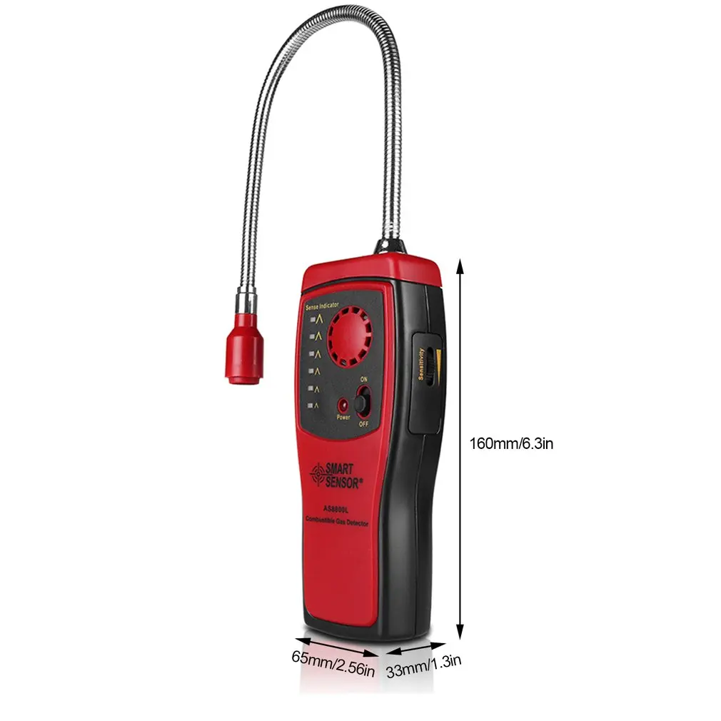 AS8800L Gas Analyzer With Smart Automotive Portable Combustible Detector Leak Location Sound And Light Alarm |