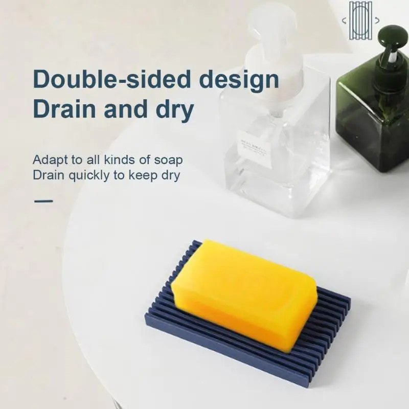 

Wall Mounted Soap Holder Hole-Free Soap Box Single Layer Drain Soap Holder Storage Finishing Racks For Kitchen Bathroom Decor