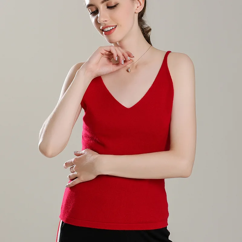 

Женский кашемировый свитер, Красная Вязаная водолазка оверсайз, Осень-зима