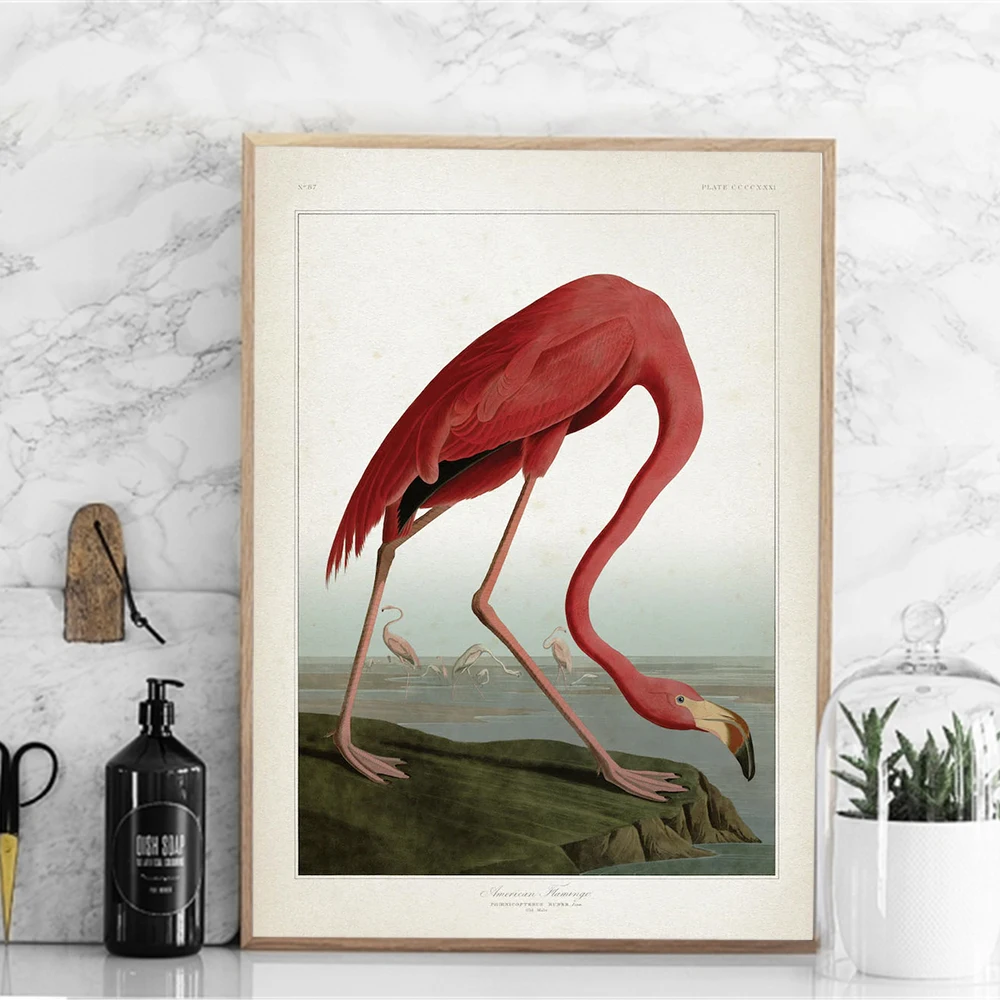 

Nordic Modern Oil Painting Flamingo Poster and Prints Simple Art Canvas Painting Piture on The Wall for Living Room Home Decor