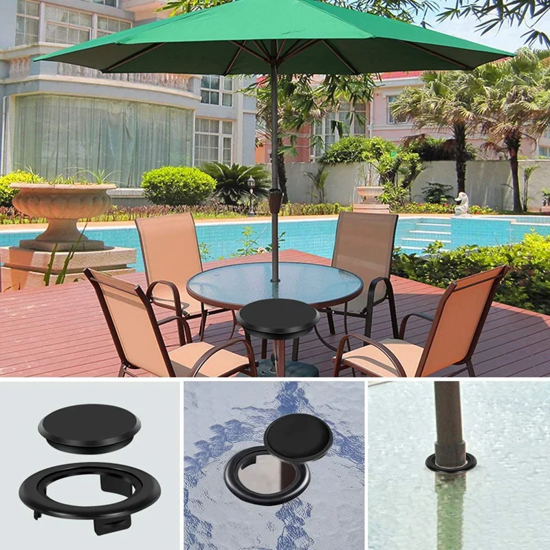 

8 Pack 2 Inch Table Umbrella Hole Ring and Cap Set for Outdoor Patio Garden Beach Table Umbrella Plug Standard Size
