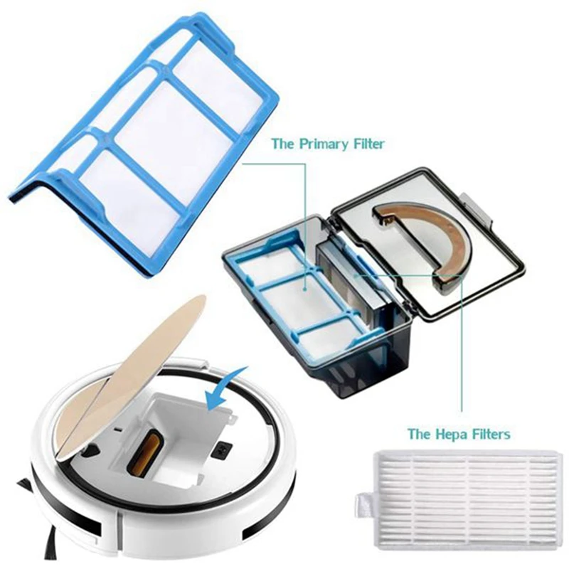 

Hepa Filter Side Brush Primary Dust Filter for Chuwi Ilife V5 V5S V3 V3S V5 Pro X5 Robot Vacuum Cleaner Parts