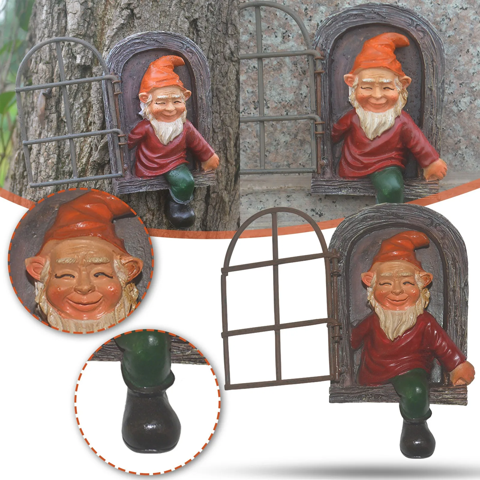 

Dwarf Figurines Garden Peeker Yard Art Whimsical Tree Sculpture Garden Decoration Statues Accessories Sculptures Gardening
