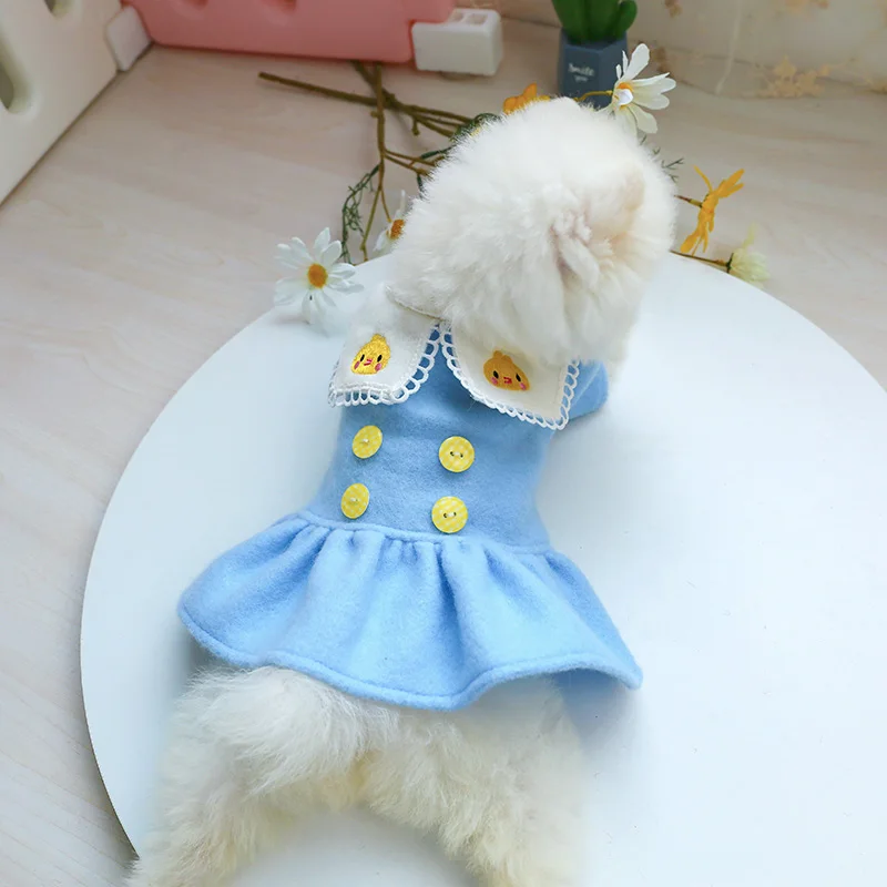 PETCIRCLE Dog Puppy Clothes Yellow Chicken Woolen Dress Fit Small Pet Cat All season Cute Costume Coat Skirt |