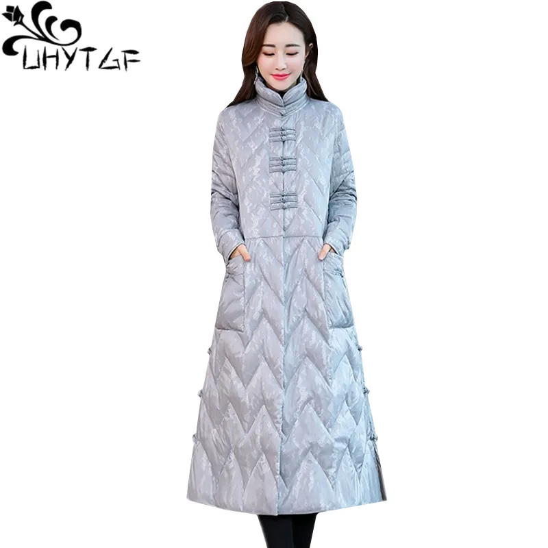 UHYTGF Женское зимнее пальто качественные пуховики парки mujer ретро однобортное