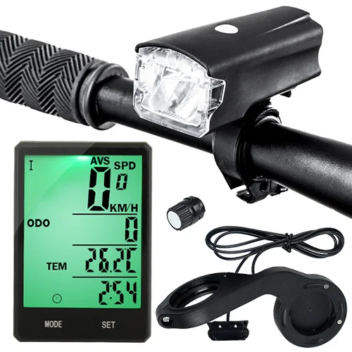 INBIKE 2.8 ''большой Экран велосипедов компьютер Беспроводной велокомпьютер непромокаемые Спидометр пробега Велоспорт измеримым секундомер - Цвет: Computer and light