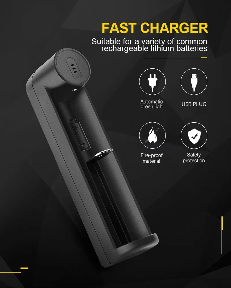 PHOMAX 1 slot smart LED индикатор быстрой зарядки 18650 IMR/литий ионный Аккумулятор AA AAA 16340 18700