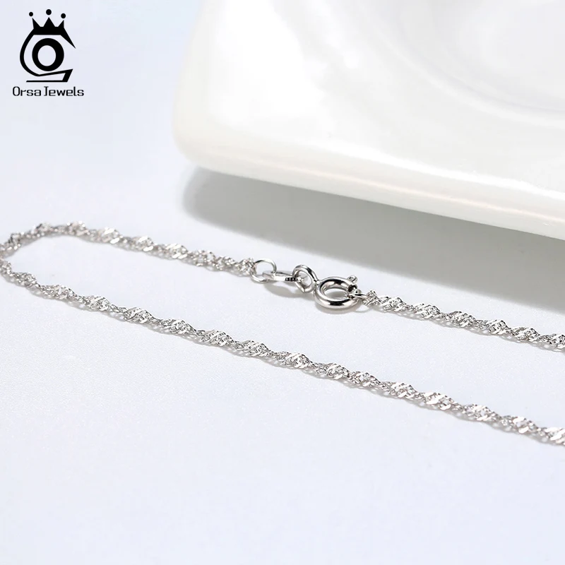ORSA JEWELS модное 2 3 мм 925 серебро витой панцирного плетения Сингапур на веревке