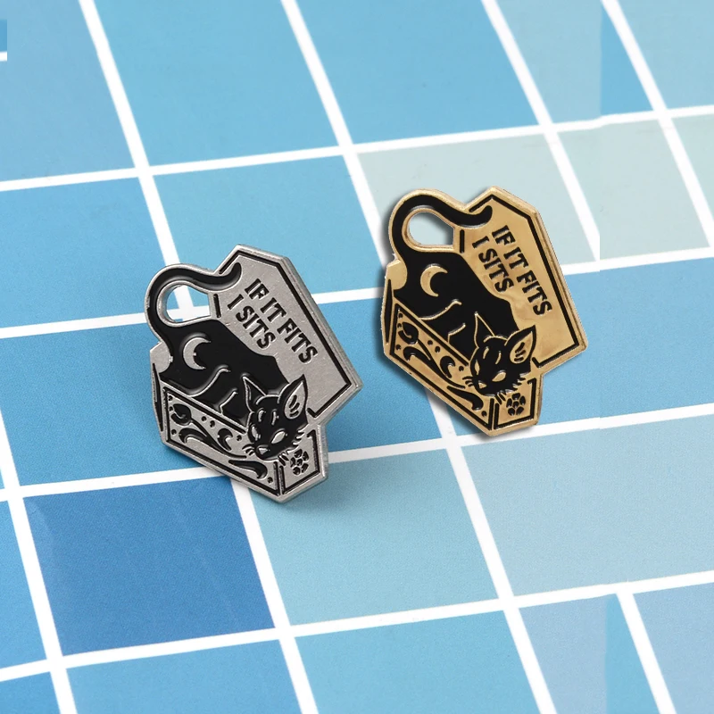 Эмалированная булавка с черной кошкой в коробке если она мне подходит броши