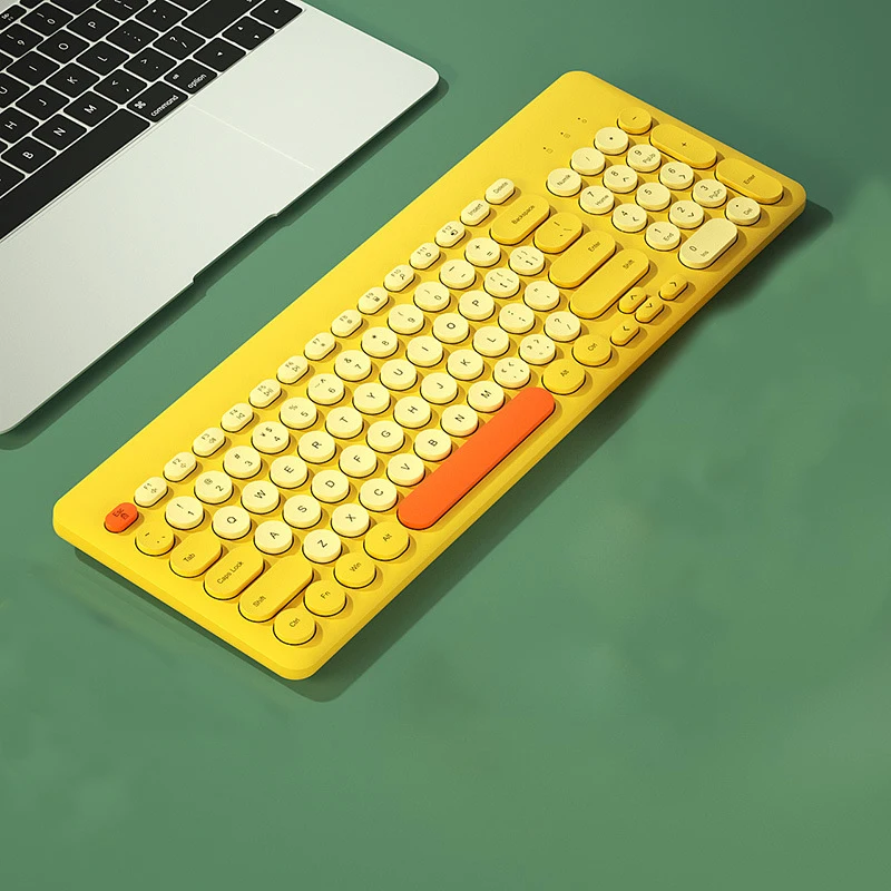 

Retro Round Punk 2.4G Wireless Keyboard Mouse Combo Slim Silent Ergonomic Portable Laptop Keypads For Huawei Xiaomi Notebook