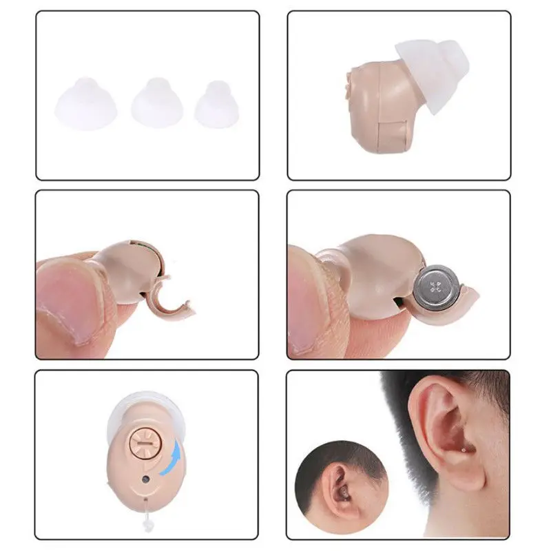 1pc Mini Digital In-Ear Invisible Hearing Aid Deafness Inner Sound Enhancer Voice Amplifier Ear For The Deaf Elderly | Красота и