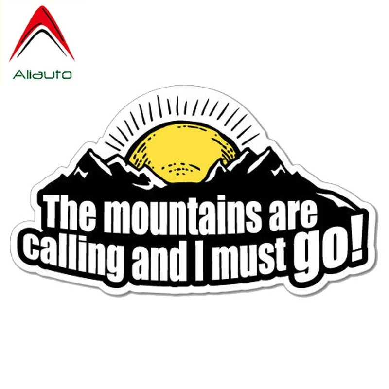 

Aliauto Creative Car Sticker Mountains Are Calling Outdoor Adventure Motorcycle Waterproof Accessories PVC Decal,15cm*8cm