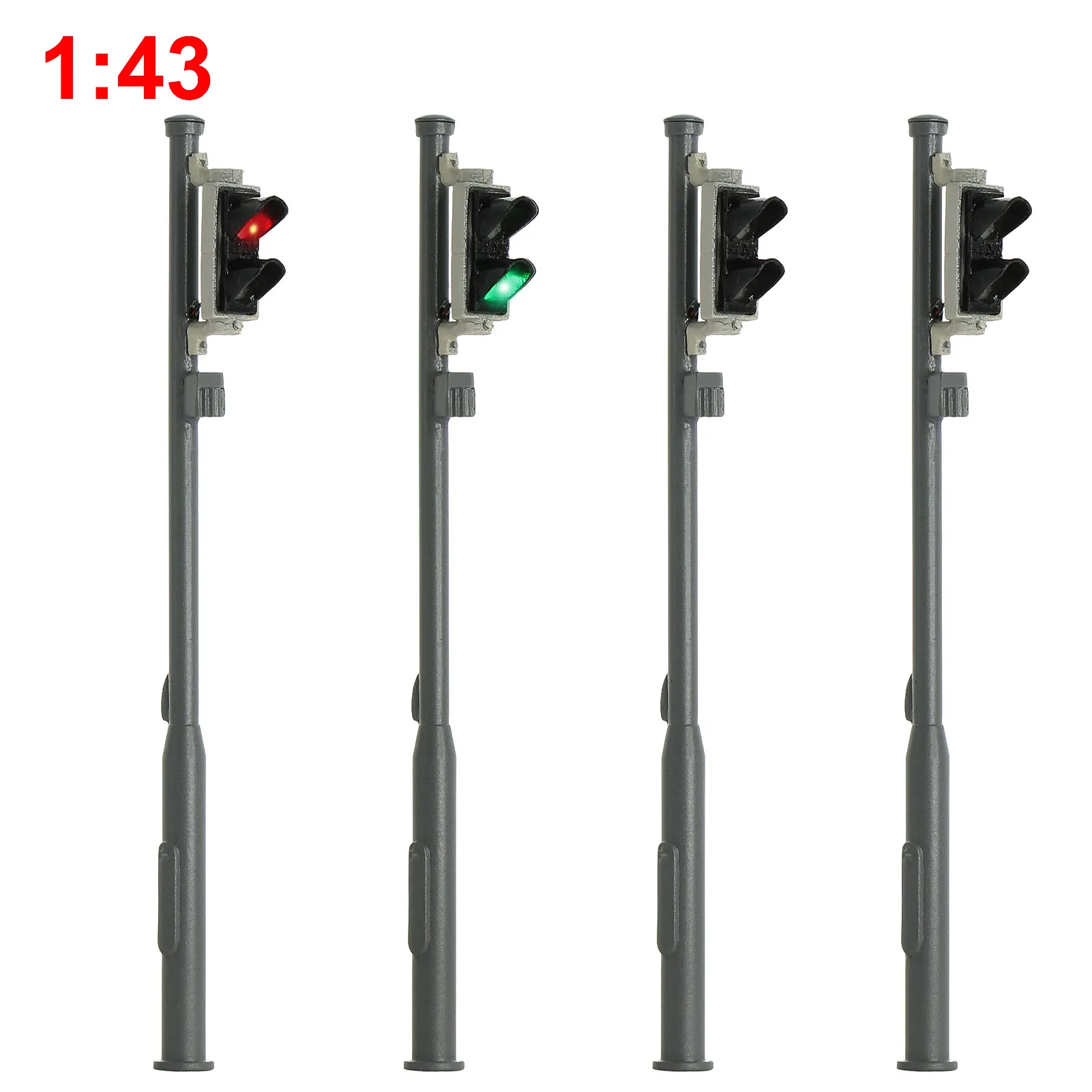 

4 шт. модель светофора 1:43 красный/зеленый блок сигнала O Scale 8,5 см светофора JTD439RG