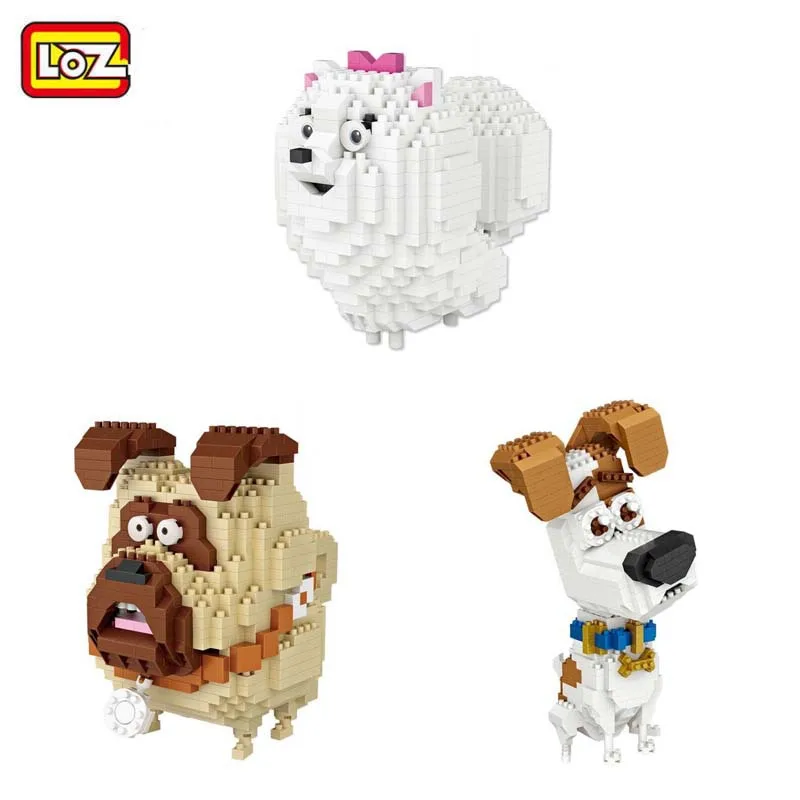 

9786-9788 Diamond Blocks Max Gidget Dog Cartoon Pets DIY Building Bricks Cute Pomeranian Mini Animal Figure Toy for Children