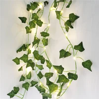 new creeper ivy leaf flexible string lighting 2m 20leds copper wire garland led string aa battery power christmas holiday lights