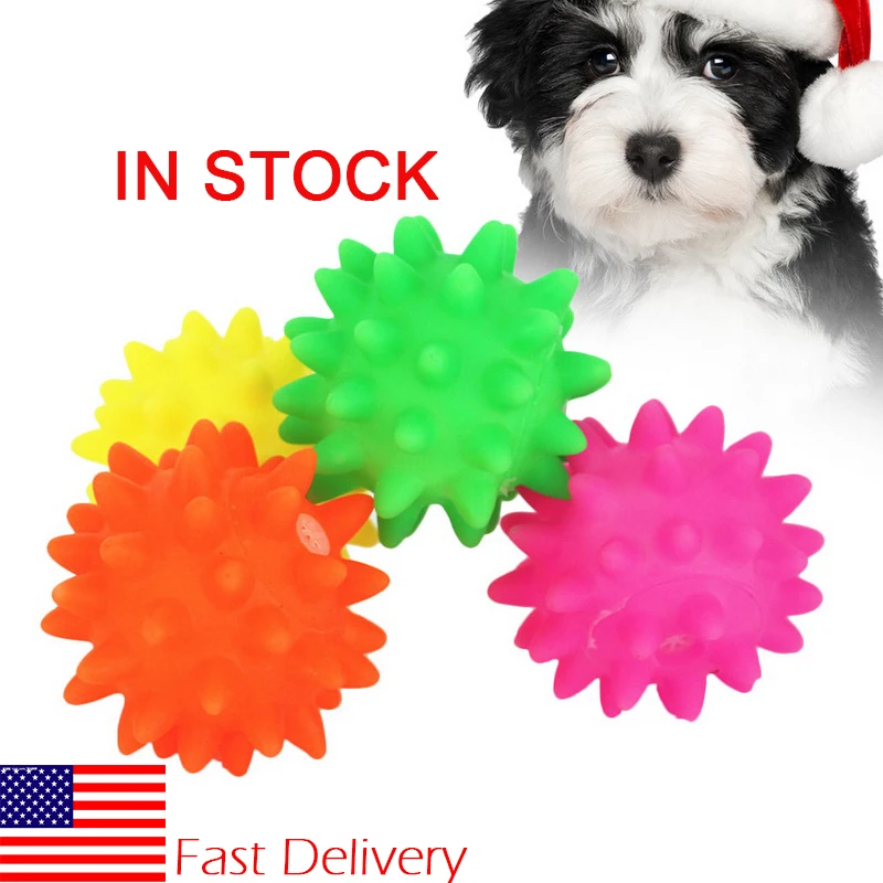 США Быстрая доставка 6 5 см прочный скрипучий мяч для комнатной собаки игрушки