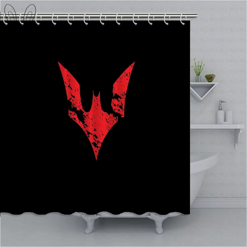 Популярные занавески для ванной комнаты с принтом логотипа Бэтмена Детские