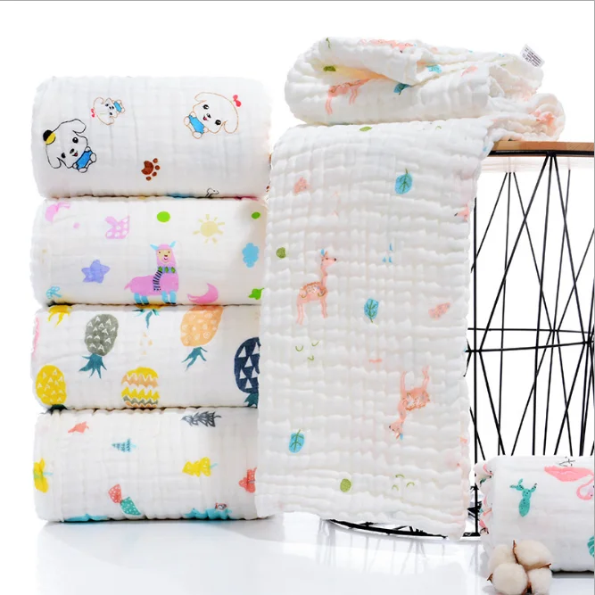 

6 Layers 110CM*110CM Washcloth Baby Blankets Bath Towel Cotton Baby Blanket Cover Newborn Wrap for Child Kids Baby Towels