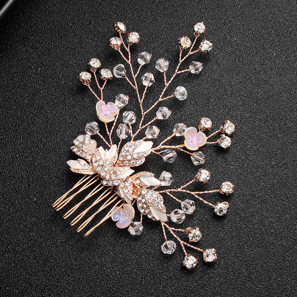 

1pc Shiny Bride Floral Hair Clip Lady Wedding Party Headdress Decoration