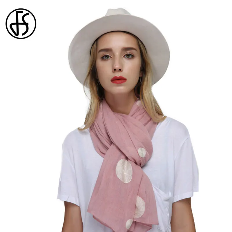 FS дамы рисунок из мультфильмов длинный шарф хлопка с узором в горошек отложным