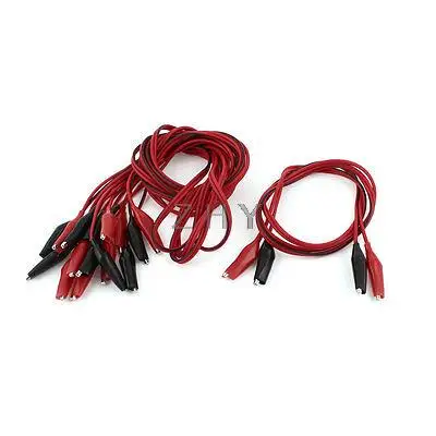 5 пар двойных тестовых проводов Крокодил Зажимы Перемычка провода 1 м 3
