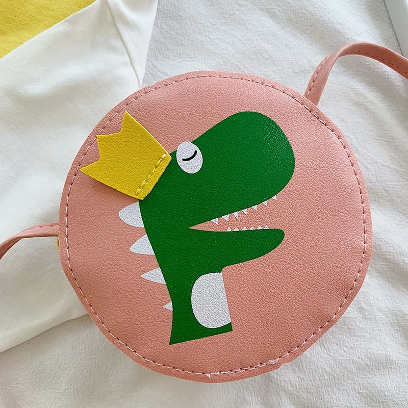 Детская мини-сумка из ПУ кожи сумка-мессенджер через плечо с милым динозавром