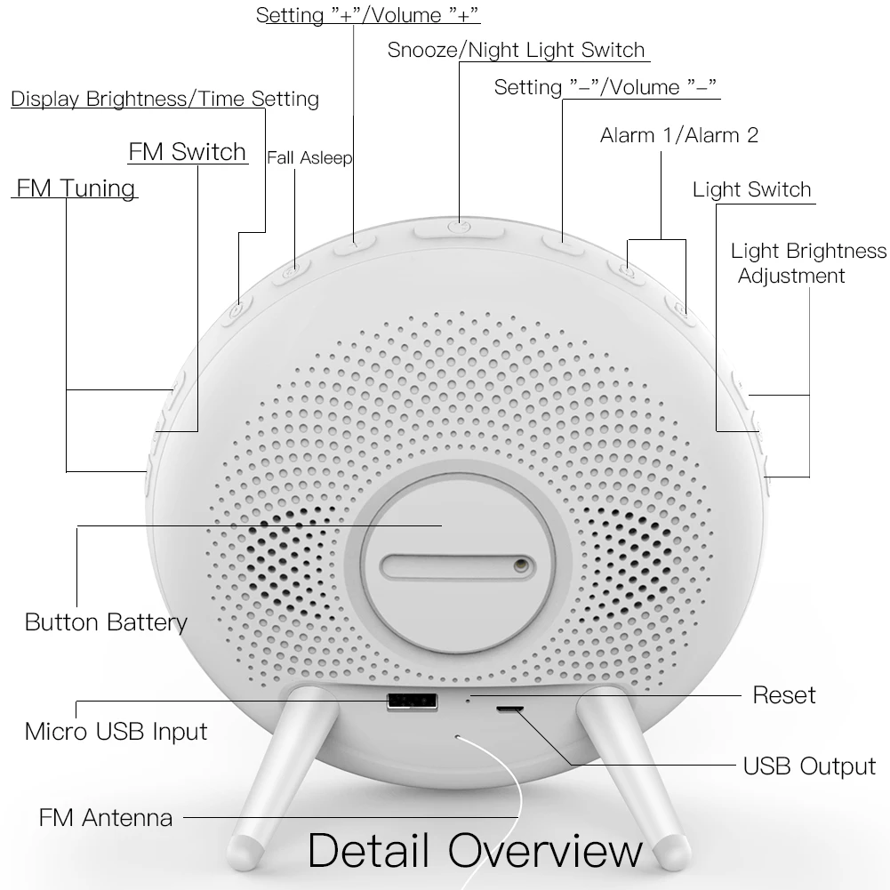 WiFi Wake Up Smart Light Alarm Clock with 7 Colors Sunrise Sunset Simulation Tuya APP Control Works Alexa Google Home | Дом и сад