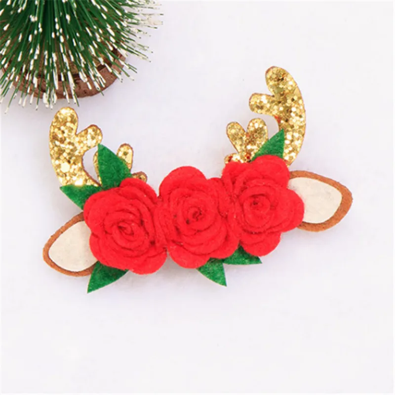 10pcs/lot New Kids Cartoon Hair Accessories Christmas Flower Pentagram High Quality Girls Clips Children Antler Bow Hairpin |
