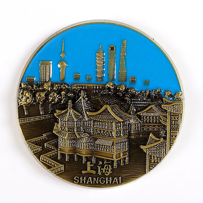 Chenghuang Temple Магнит на холодильник сувенирное украшение Франция Великобритания Германия США Нью-Йорк Индия Металлическая магнитная наклейка на холодильник - Цвет: Chenghuang Temple