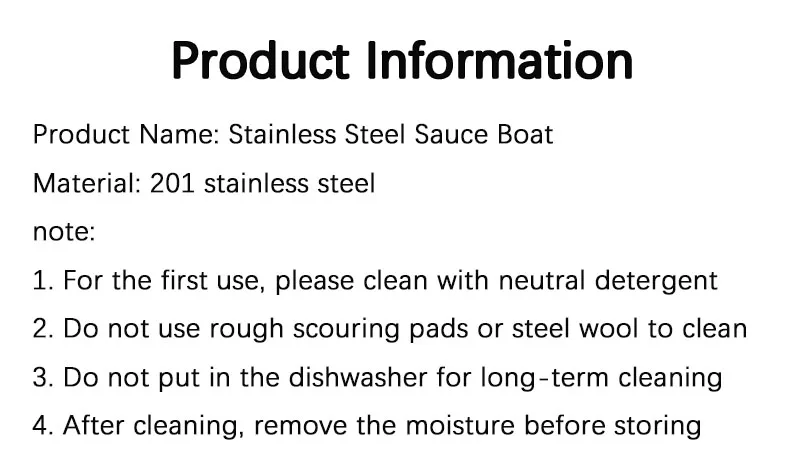 

Hotel Commercial Kitchen Restaurant Vinegar Ergonomic Handle Stainless Steel Flavor Sauce Dripless Lip Salt Spice Gravy Boat