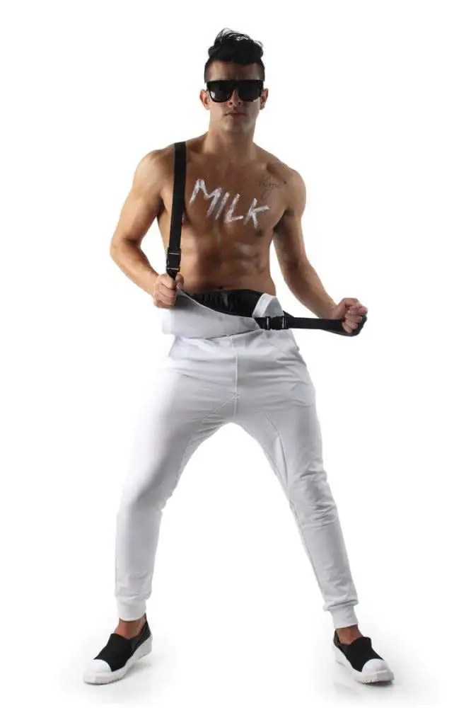 2019 мужской модный комбинезон широкие брюки плотный свободные карманы