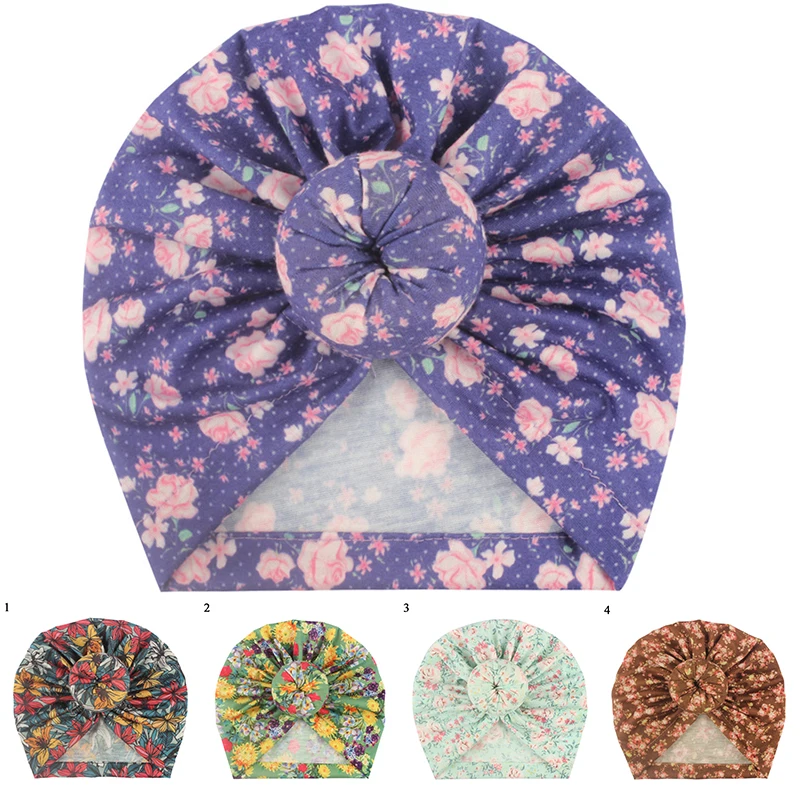 Обруч для волос с цветочным принтом новорожденных Детская Хлопковая Удобная