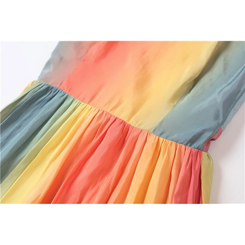

STREET Newest HIGH Fashion 2021 Designer dress Women's O-Neck Sleeveless backless Color Block Midi Tank Dress