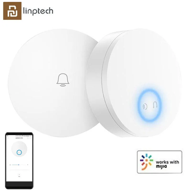 Беспроводной звонок Youpin Linptech самогенерирующий дверной без аккумулятора