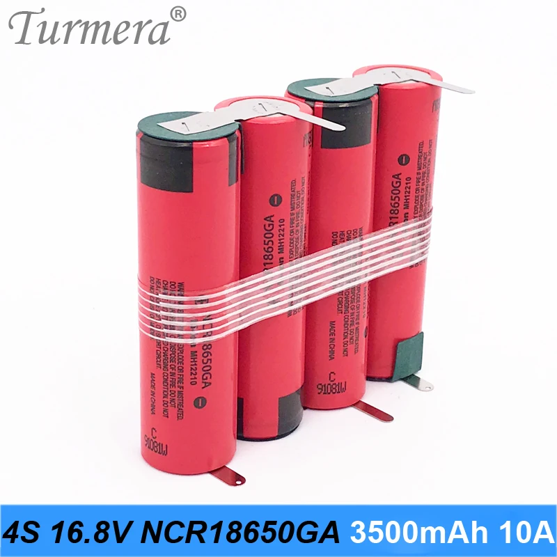 

Turmera 4S 14,4 В 16,8 в 3500 мАч NCR18650GA перезаряжаемая литиевая батарея 10 А Ток применяется для дрели шуруповерта и использования воздушного дрона