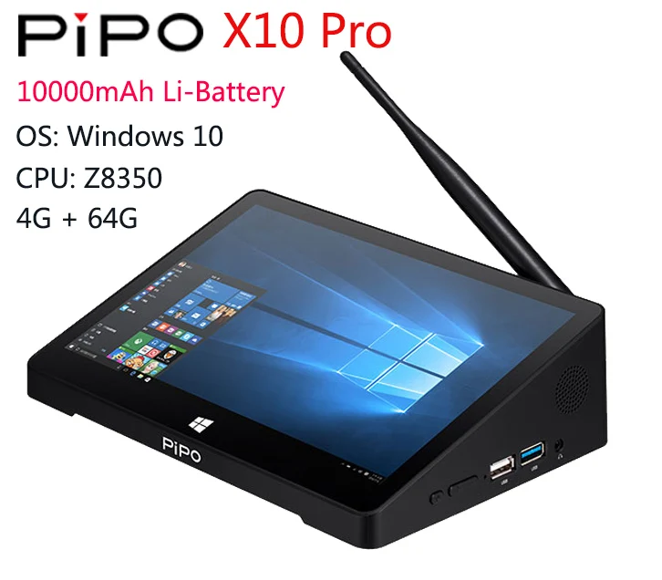 10,8 дюймов pipo X10 Pro/X10R 4 Гб ОЗУ 64 Гб ПЗУ Мини ПК Win10/Android 5,1/Linux tv Box Z8350/RK3399 BT RJ45 HDMI планшет мини настольный - Цвет: 4G 64G Windows10