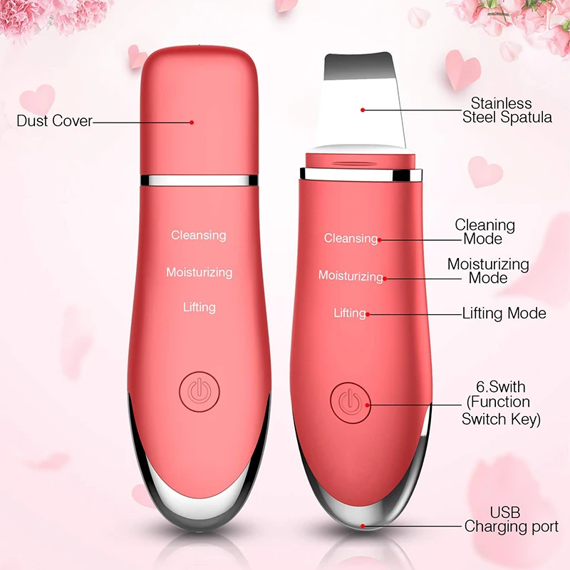 Мини Usb Перезаряжаемый ультразвуковой скребок для кожи глубокий очиститель