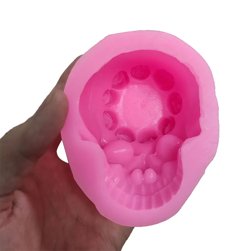 

Halloween 3D Skull Head Rose Candle Holder Modeling Silicone Mold DIY Aromatherapy Gypsum Mousse Cake Decoration Mold