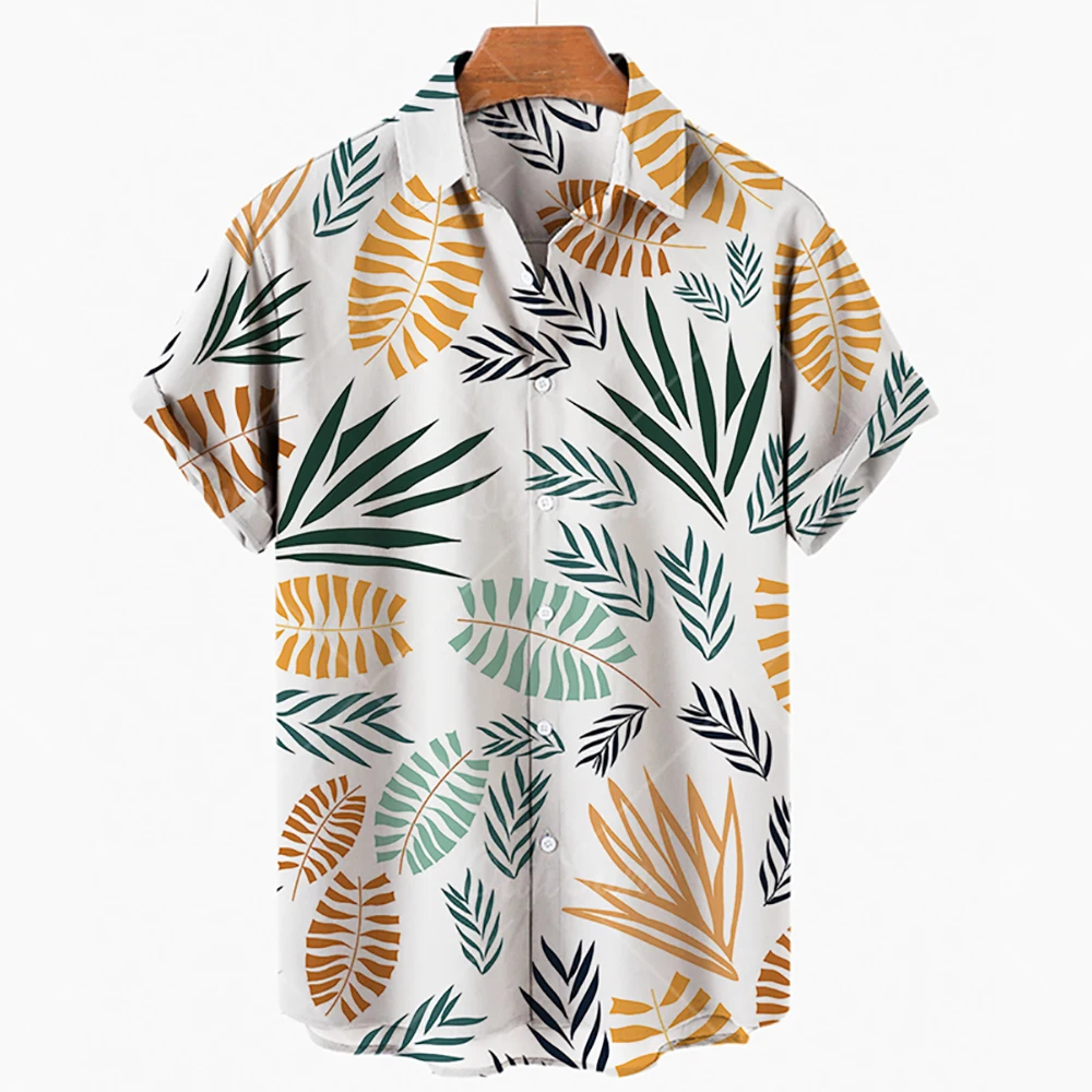 2022 летняя гавайская рубашка 3D футболка в стиле ретро Мужская с коротким рукавом и