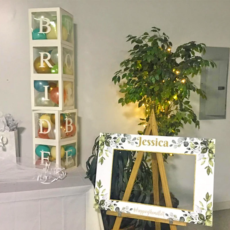 

A-Z Letter Transparent Name Box First 1st Boy Girl Birthday Party Decoration Baby Shower Party Balloon Box LOVE ONE BABY BOY