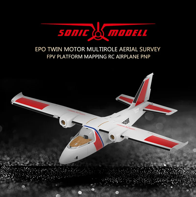 SonicModell бинарный RC FPV Самолет Твин мотор БПЛА Дрон комплект размах крыльев 47,24 дюймов/1200 мм