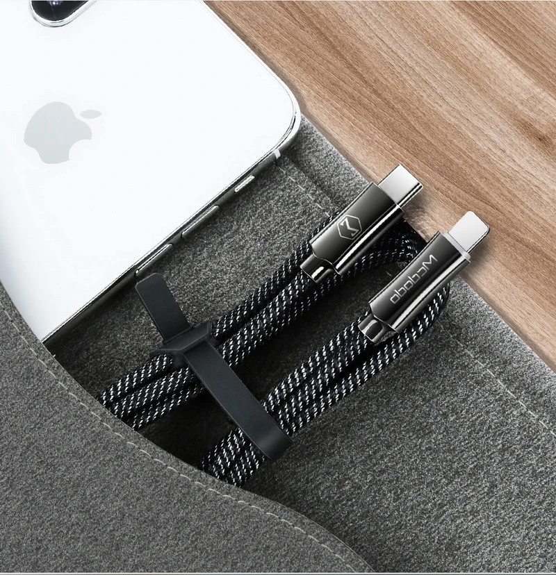 MCDODO автоматическое отключение PD Быстрая зарядка USB кабель для iPhone 11Pro XS Max XR X 8 7 6 6S Plus type C быстрое зарядное устройство для зарядки телефона