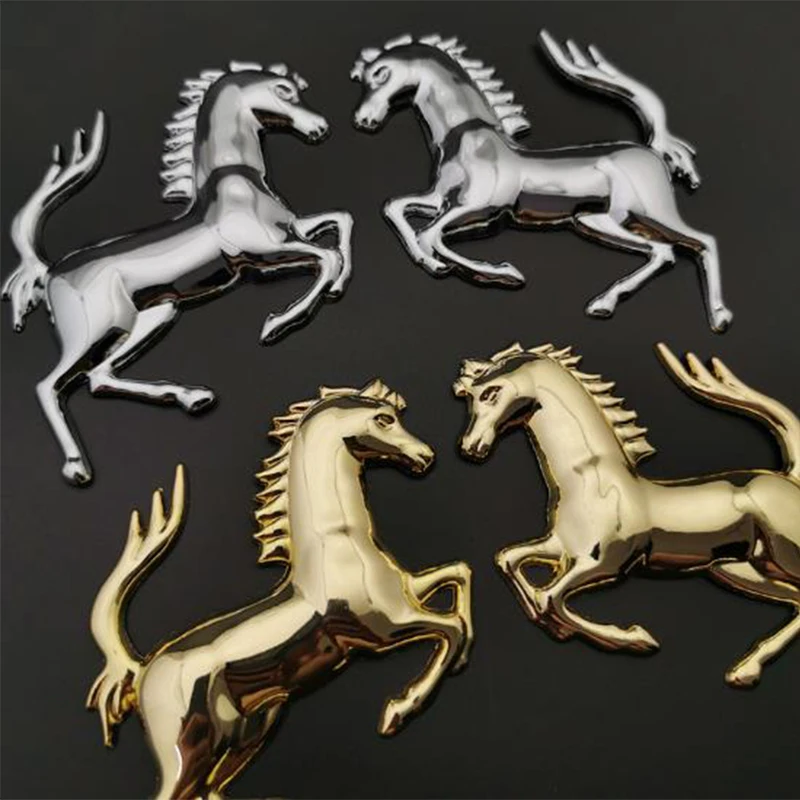 

3D Metal Running Horse Emblem badge Decal Stickers For Ferrari Car Fender Window Bumper Body Sticker Car Styling Accessories