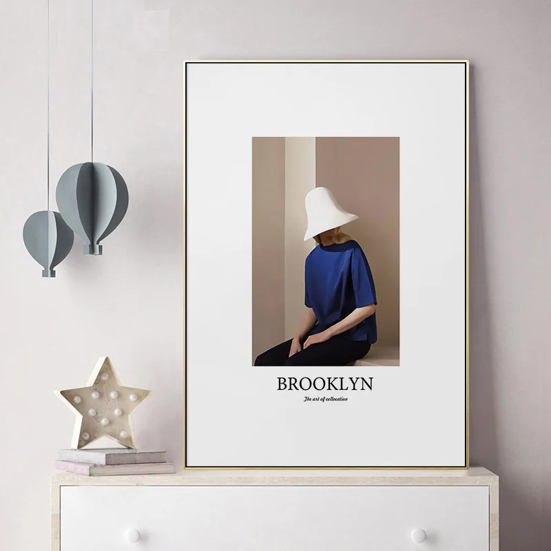 

Modern Creativity Woman In Blue Dress Canvas Decorative Painting Poster Picture Album Photo Home Decor Wall Art Room Decoration