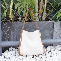 2021 womens shoppers bags canvas totes bags casual handbags fashion korean style color pu shoulder straps stripes shoulder bags