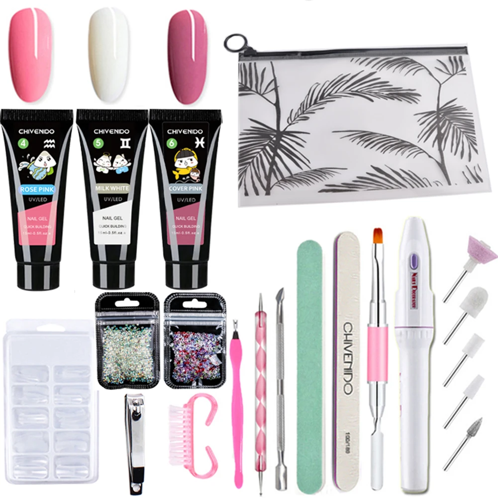 

16pcs Manicure Set Nail extension gel set Nail Gel Polish Set Kit Nail Art Tools nail equipment for DIY Nail Salon
