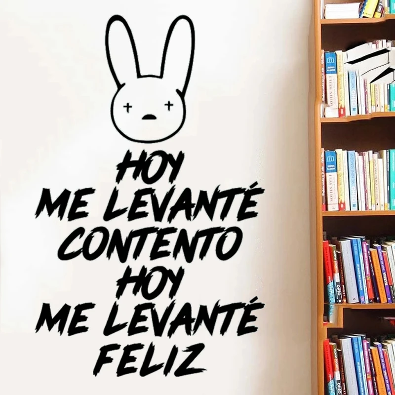 

Hoy Me Levante Contento Spanish Quotes Wall Stickers Wallpaper Decor Vinyl Removable Bedroom Livingroom Decals Poster RU2058